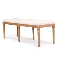 Lenora 1.3m Oak Bench - Light Beige