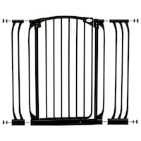 Chelsea Tall Black Safety Baby Gate w/ 2 Extensions