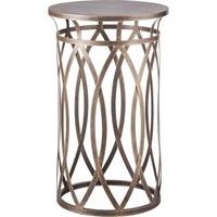 Cross Legged Engraved Iron Side Table in Brass
