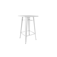 600mm Square Replica Tolix Bar Table in Matte White