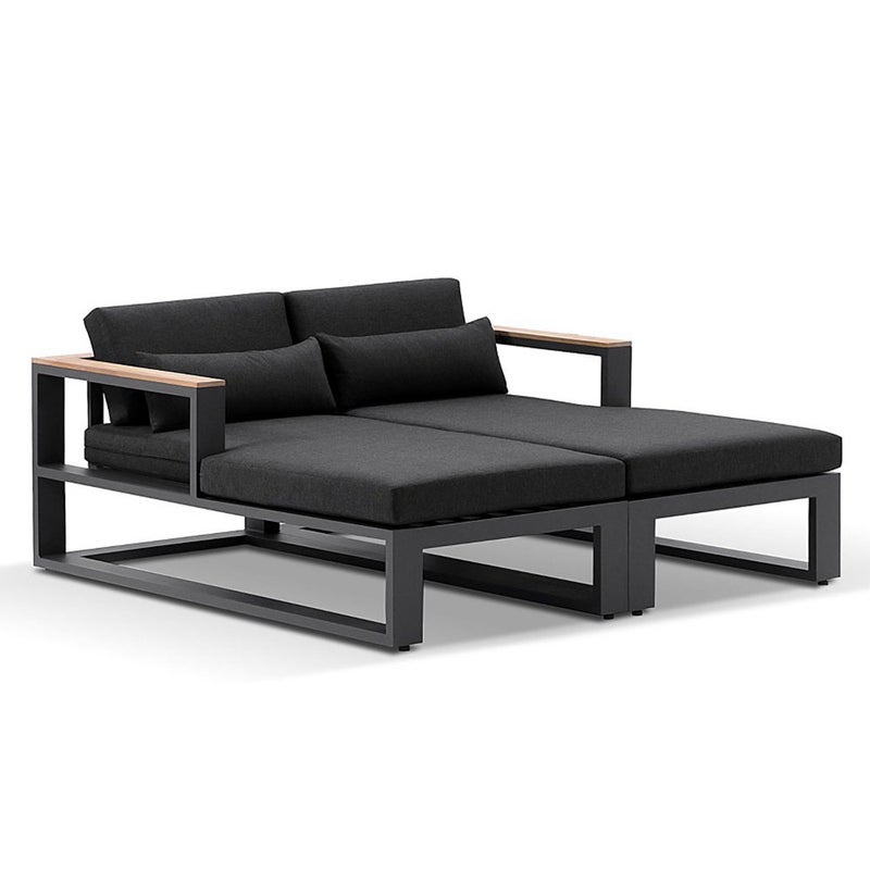 Balmoral Outdoor Aluminium And Teak Timber Daybed Lounge