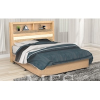 Queen Seashore Bookend Bedhead With Premium King Ensemble Base