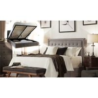 Gloucestershire Queen Size Fabric Gas Lift Bed Frame - Grey