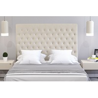 Modern Classic Mansory Queen Fabric Bed Head White Oak