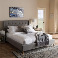 Earldom Double Bed Frame Fabric Grey