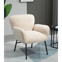 Light Camel Boucle Armchair Lounge Chair Accent Retro Armchairs