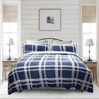 Ramesses 2 in 1 Jacquard Flannel Fleece Sherpa Quilt Cover Set and Blanket