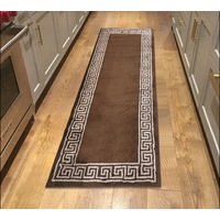 RAMESSES Greek Key Anti-Slip Hallway and Modern Kitchen Runner Rug