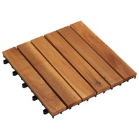10 pcs Acacia Decking Tiles 30 x 30 cm Vertical Pattern vidaXL