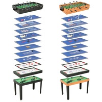 15-in-1 Multi Game Table Home Combo Game Table Football Black/Brown vidaXL