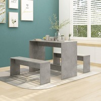3 Piece Dining Set Concrete Grey Engineered Wood vidaXL