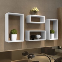 Cuboid shelf set of 4 White vidaXL
