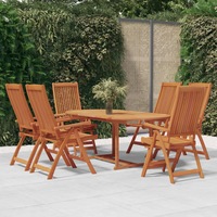 7 Piece Garden Dining Set Solid Wood Eucalyptus vidaXL