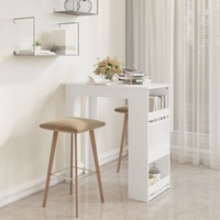 Bar Table with Storage Rack White 102x50x103.5 cm Engineered Wood vidaXL