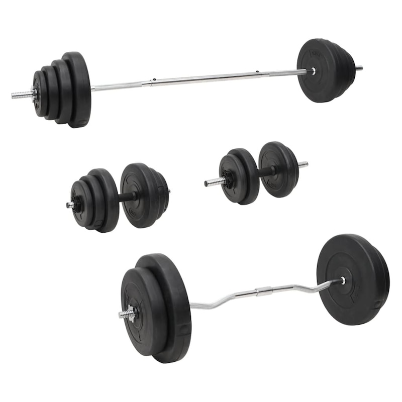 Barbell and Dumbbell with Plates Set 120 kg vidaXL Australia