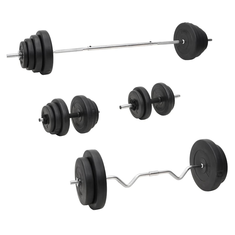 Barbell and Dumbbell with Plates Set 120 kg vidaXL Australia