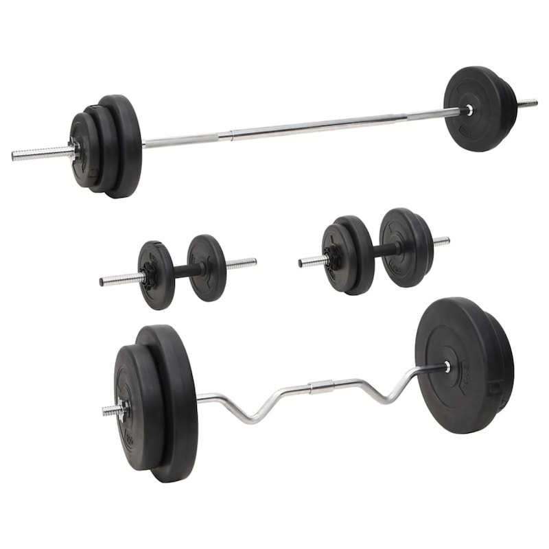 Barbell and Dumbbell with Plates Set 90 kg vidaXL Australia