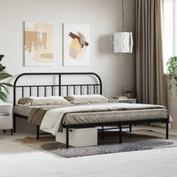 Bed Frame Metal Bed Base Mattress Base with Headboard Bedroom Furniture vidaXL