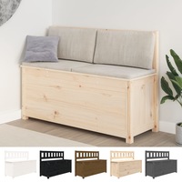 Bench Solid Wood Pine Entryway Outdoor Bench Patio Seating Brown/White vidaXL