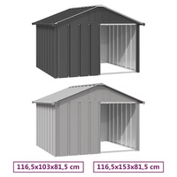 Dog House Steel Anthracite/Grey 116.5x103x81.5 cm/116.5x153x81.5 cm vidaXL