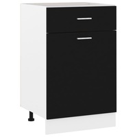 Drawer Bottom Cabinet Black 50x46x81.5 cm Engineered Wood vidaXL