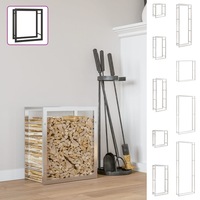 Firewood Rack Indoor Outdoor Log Holder Stand Lumber Storage Matt Steel vidaXL