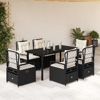 Garden Dining Set with Cushions Outdoor Table and Chair Set Poly Rattan vidaXL