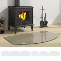 Glass Panel Fireplace Glass Plate Fire Rated Glass Fireproof Panel vidaXL