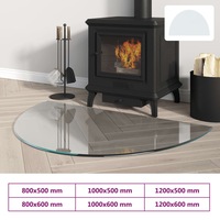 Glass Panel Fireplace Glass Plate Half Round Fire Rated Glass Fireproof vidaXL