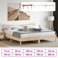 Headboard Bed Header with Back Support Bedroom Furniture Solid Wood Pine vidaXL
