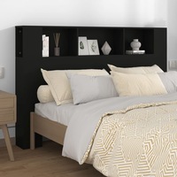 Headboard Cabinet Black 160x18.5x104.5 cmvidaXL