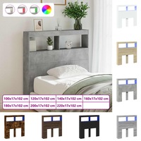 Headboard Cabinet with LED Bed Cabinet Header Backboard Bedroom Furniture vidaXL