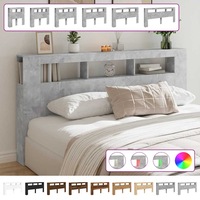LED Headboard Bed Header with Back Support Furniture Engineered Wood vidaXL