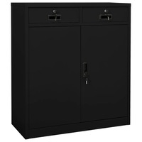 Office Cabinet Black 90x40x102 cm SteelvidaXL