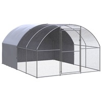Outdoor Chicken Coop Hen House Pet Cage Chicken Run Galvanised Steel vidaXL