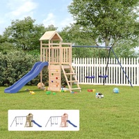 Playhouse with Slide Swings Rockwall Play Set Playground Equipment vidaXL
