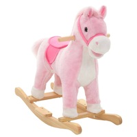 Rocking Animal Horse Plush 65x32x58 cm PinkvidaXL