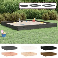 Sandbox with Seats Wooden Sand Pit Play Centre Square Solid Wood Pine vidaXL