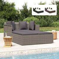 Sunbed Sun Lounge Outdoor Furniture Setting Garden Daybed Poly Rattan vidaXL