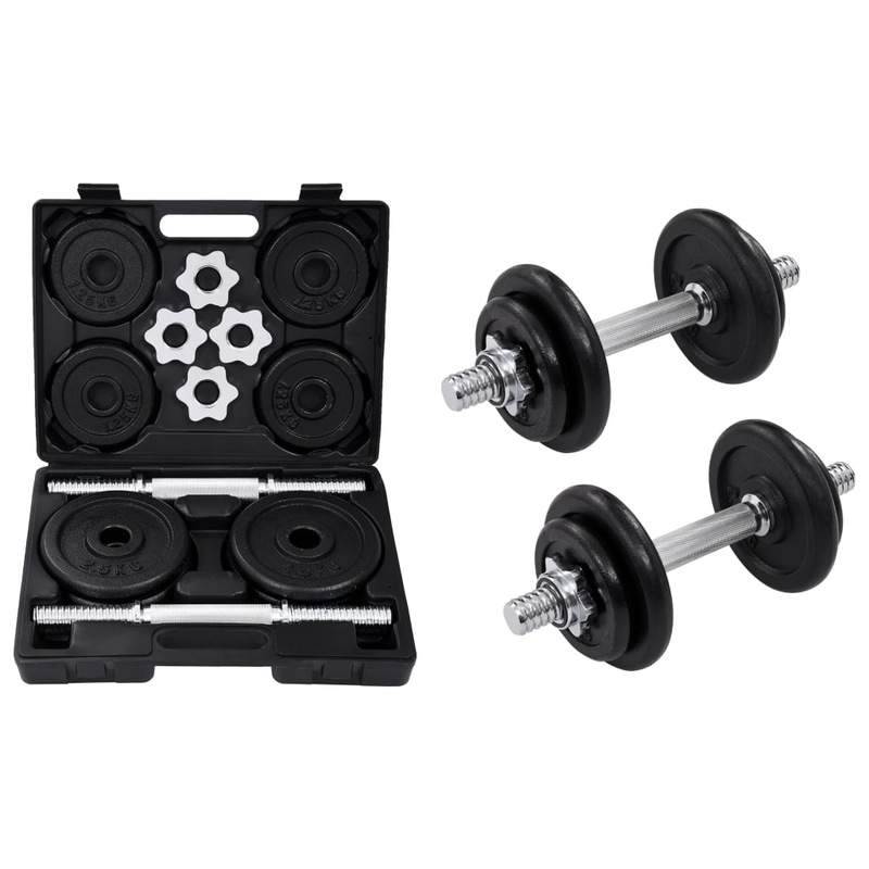 15 Piece Dumbbell set 20 kg Cast Iron vidaXL Australia