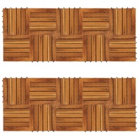 Decking Tiles Vertical Pattern 30 x 30 cm Acacia Set of 20 vidaXL
