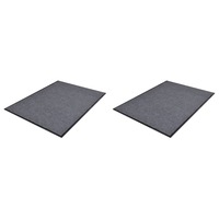 PVC Door Mats 2 pcs Grey 90x60 cm vidaXL