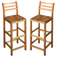 Bar Chairs 2 pcs Solid Acacia Wood vidaXL