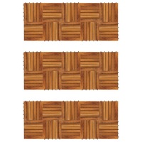 Decking Tiles Vertical Pattern 30 x 30 cm Acacia Set of 30 vidaXL