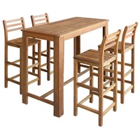Bar Table and Chair Set 5 Pieces Solid Acacia Wood vidaXL