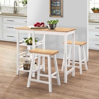 Bar Set 3 Pieces MDF White vidaXL