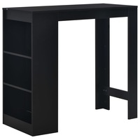Bar Table with Shelf Black 110x50x103 cm vidaXL