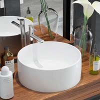 Basin Round Ceramic White 40x15 cm vidaXL