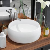 Basin Round Ceramic White 40x15 cm vidaXL