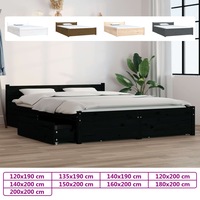 Bed Frame Queen King Size Mattress Base with Storage Drawers Bedroom vidaXL
